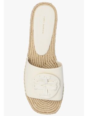 TORY BURCH Sandals NEW Double T Espadrille Slides Size 8